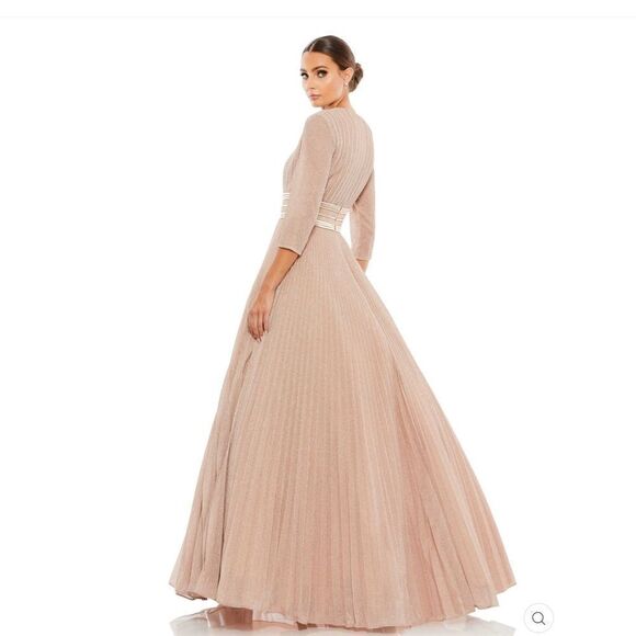 Mac Duggal 30700 Womens Shimmering Pleated A Line Gown Dress Pockets - Picture 5 of 16